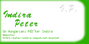 indira peter business card